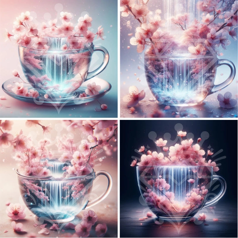 Kirschblüten in Teetasse