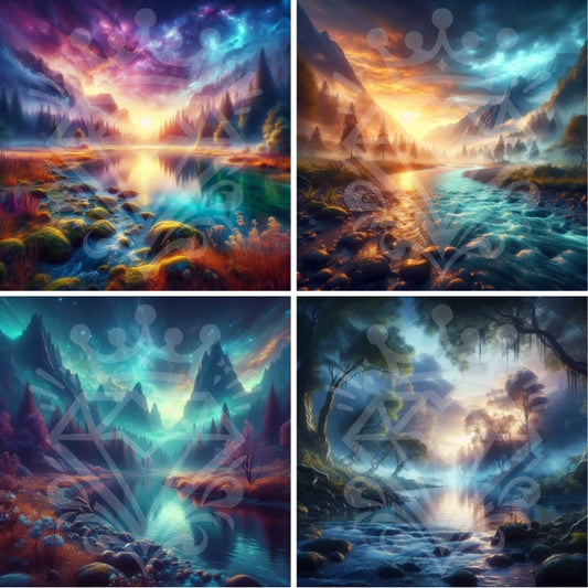 Dreamlike landscapes with rivers