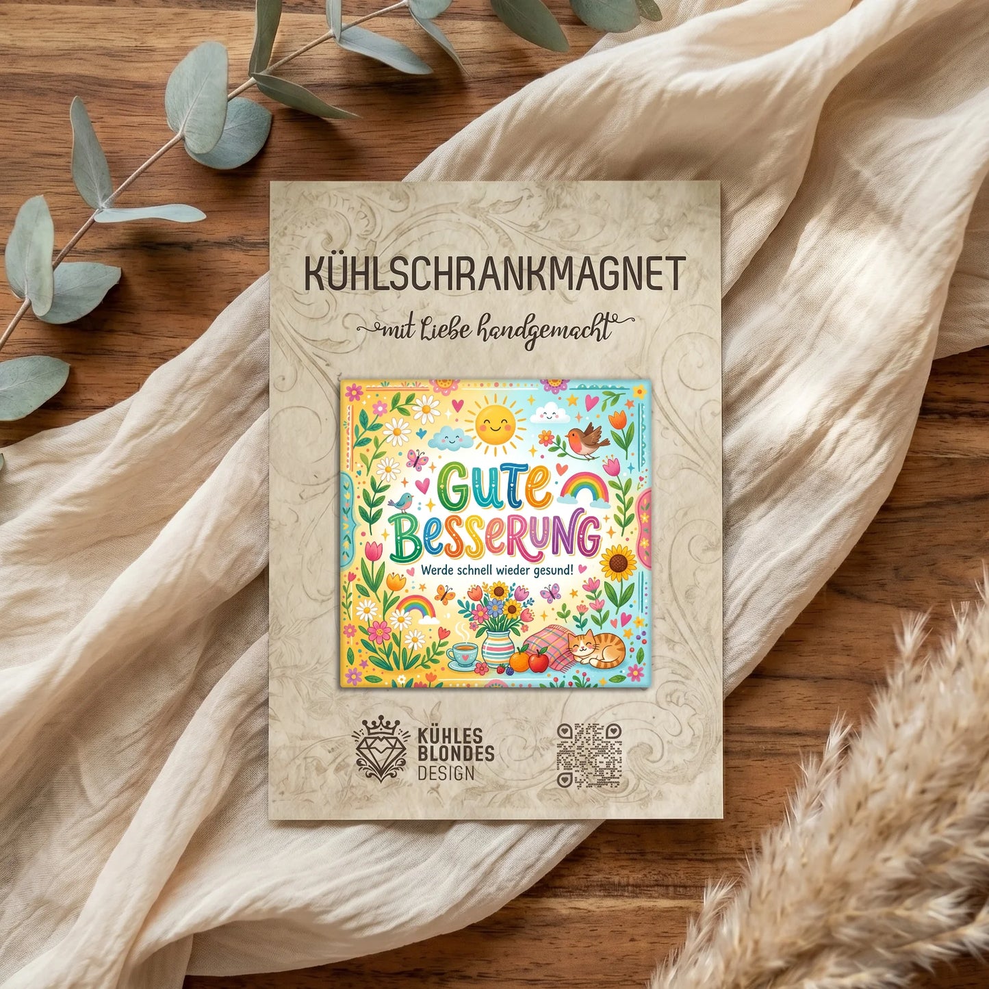 "Gute Besserung" Genesungswünsche Magnet - Bunt