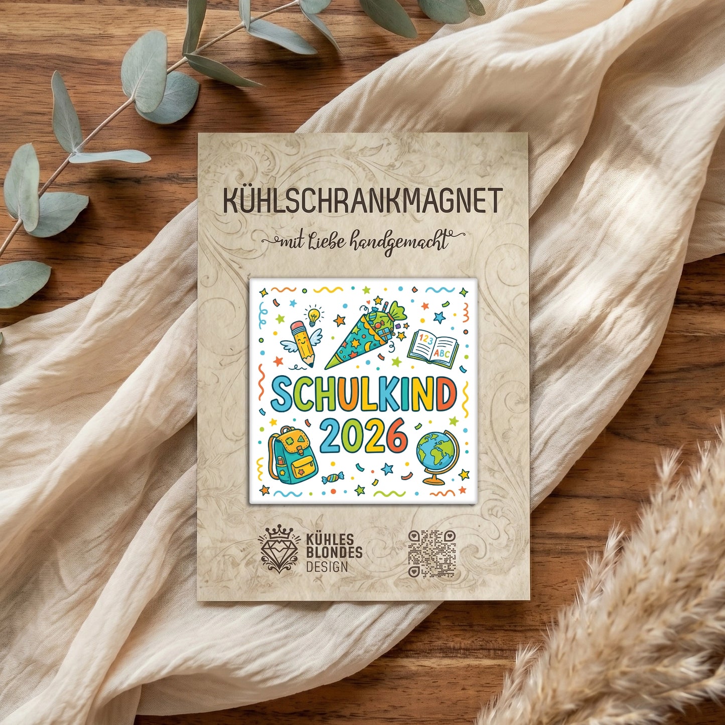 "Schulkind 2026" Einschulung Magnet - Bunt & Klassisch