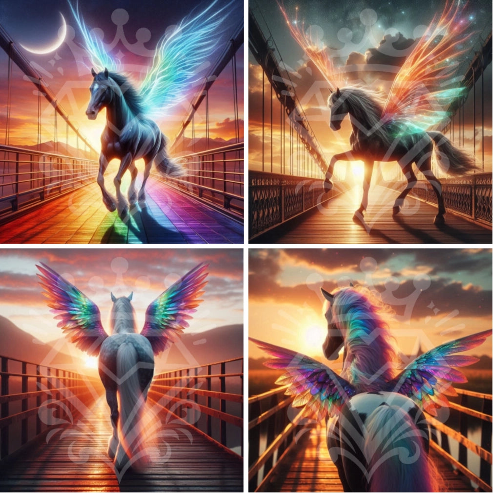 Pferd mit Flügeln - Regenbogenbrücke