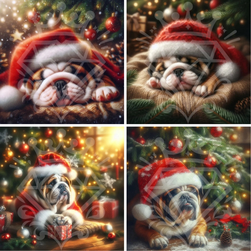 Weihnachtliche Bulldoggen