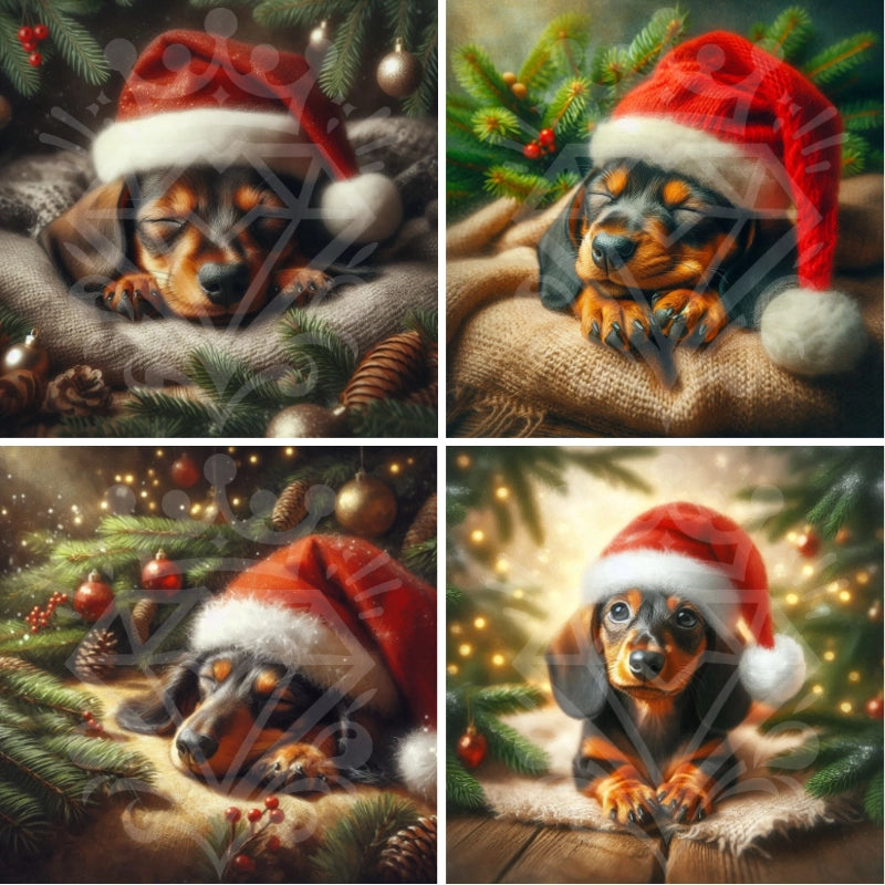 Süße Weihnachtsdackel