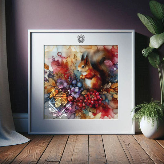 Buntes Herbst-Eichhörnchen