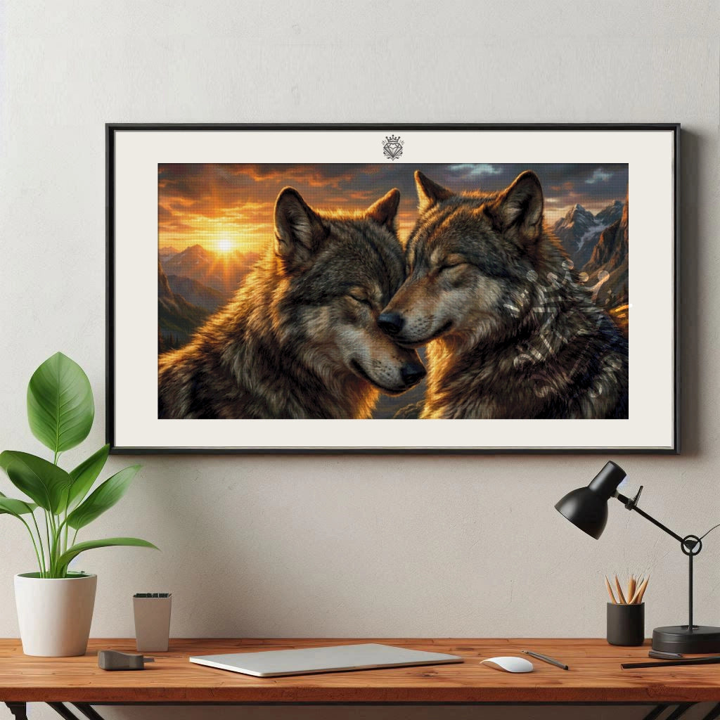 Liebevolles Wolfspaar