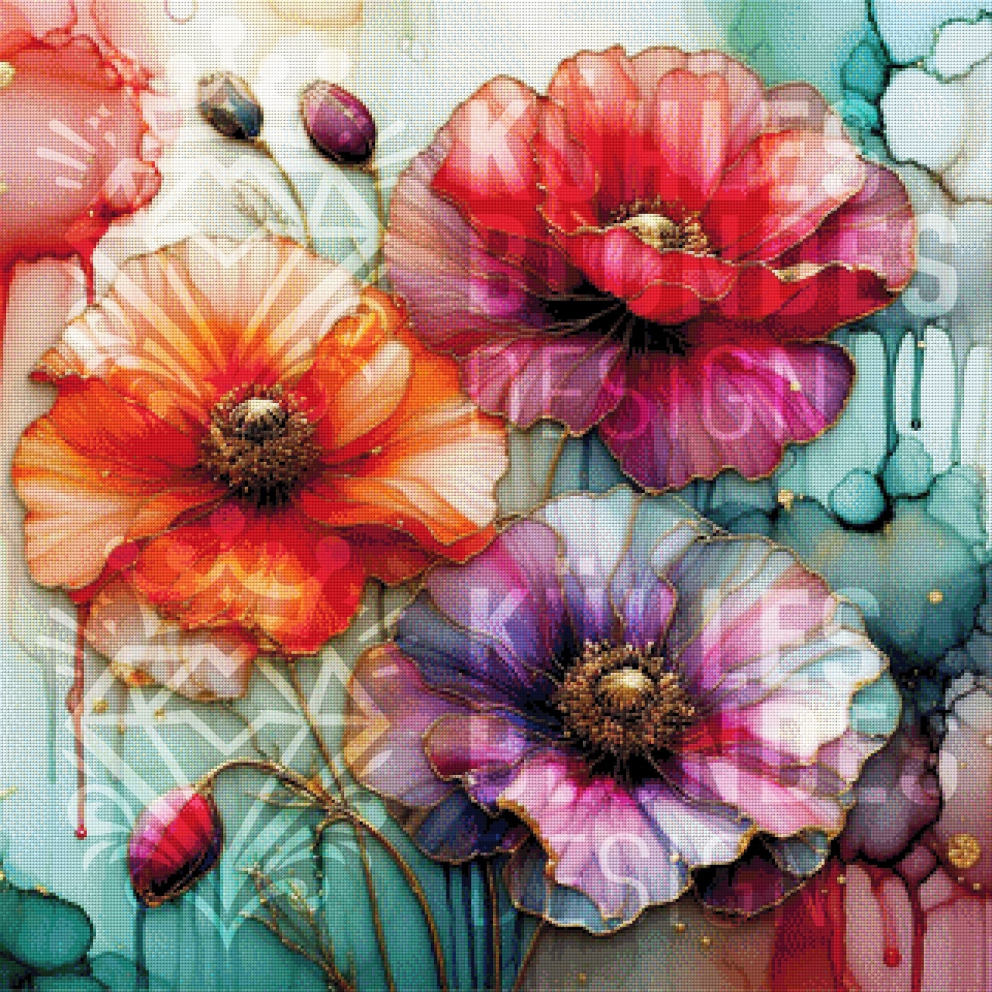 Mohn-Träumerei in Seide