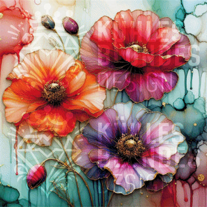 Mohn-Träumerei in Seide