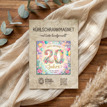 Happy Birthday Magnet - Bunt & Fröhlich - verschiedene Zahlen