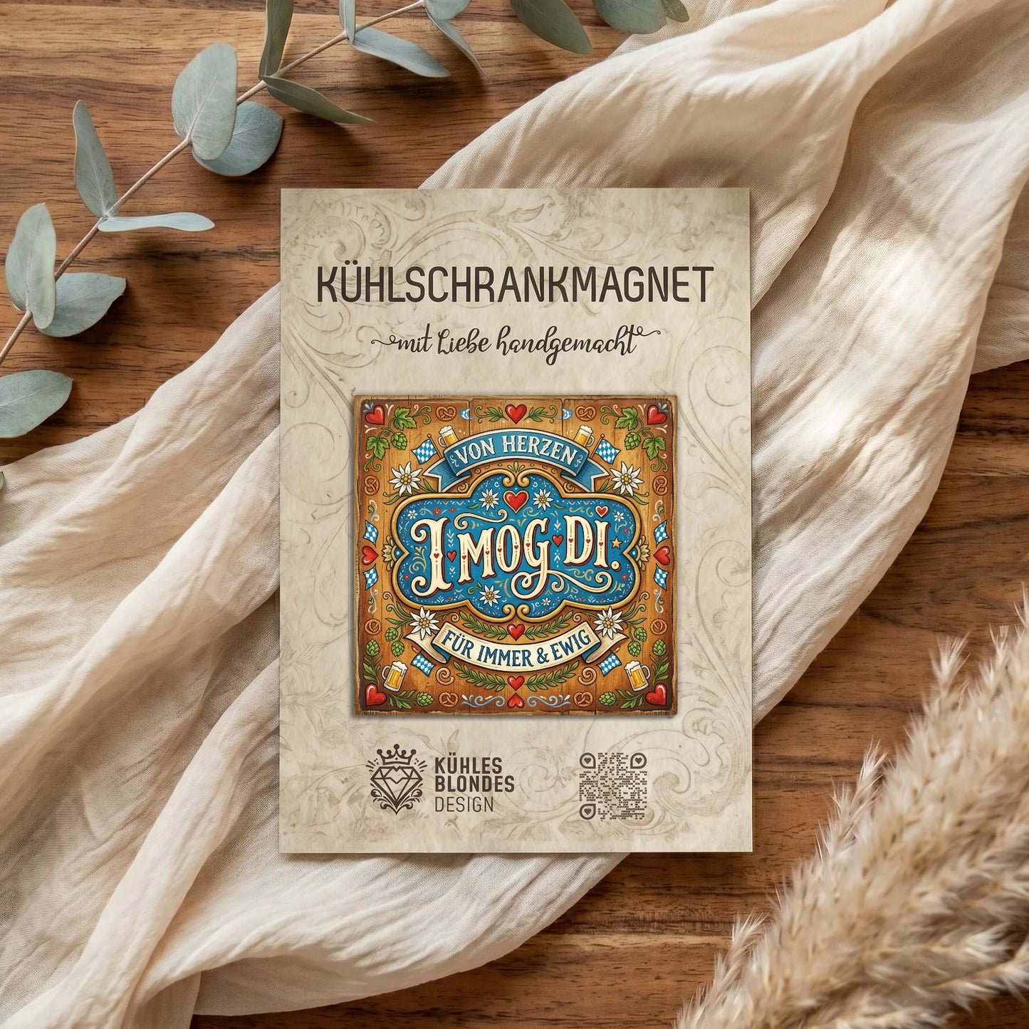 "I mog di. Für immer & ewig" Bayerische Liebe Kühlschrankmagnet
